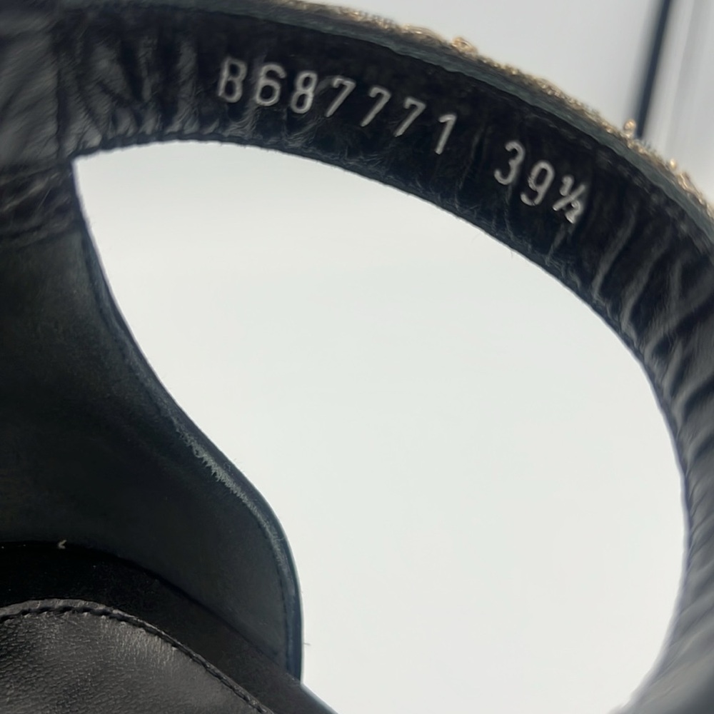Alexander McQueen Embroidered Double Strap Sandal in Black/silver Size 39 & 39.5 - Picture 6 of 15